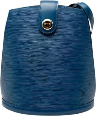 Louis Vuitton Pre-owned Cluny Bucket Bag - Dames - Vintage Tas - Blauw - ONE Size - Leer - Vintage