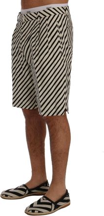 Dolce & Gabbana Mens Striped Hemp Shorts Multicolor Chino