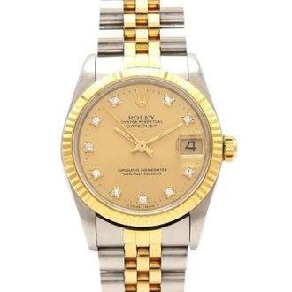 Rolex Pre-owned Datejust Roestvrij staal Geelgoud - Dames - Vintage Horloges - Geel - ONE Size - Vintage