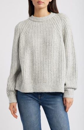 Madewell Rib Cotton Blend Sweater in Hthr Dusk Grey Marl at Nordstrom Rack, Size Xx-Small