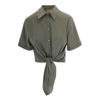 Liu Jo Shirts, female, Green, Size: L Structured Poplin Shirt