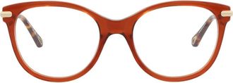 Chlo&eacute; 50mm Cat Eye Optical Glasses in Brown Gold Transparent at Nordstrom Rack