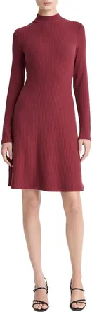 Vince Cozy Rib Mock Neck Dress