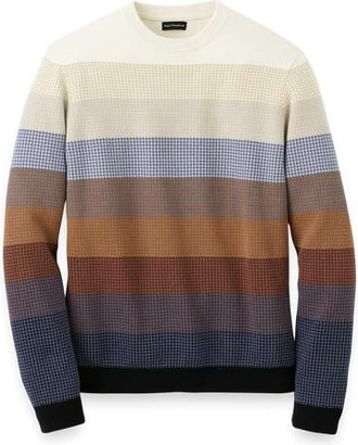 Paul Fredrick Cotton Crewneck Sweater in Multi at Nordstrom, Size Xx-Large