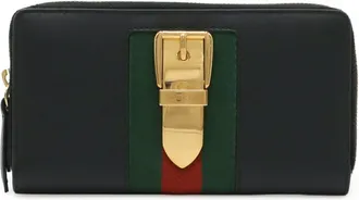 Gucci Black Green Red Color Leather Coin Purse/Coin Case (Pre-Owned)
