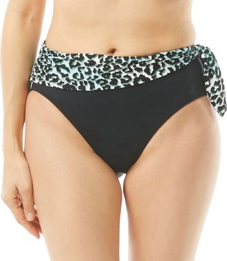 Carmen Marc Valvo Isola Jaguar High Waist Bikini Bottom In Black