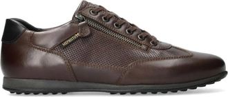 Mephisto Bruine veter-zip sneaker voor heren - Heren - Sneakers - Bruin - 47 EU - Schoenen