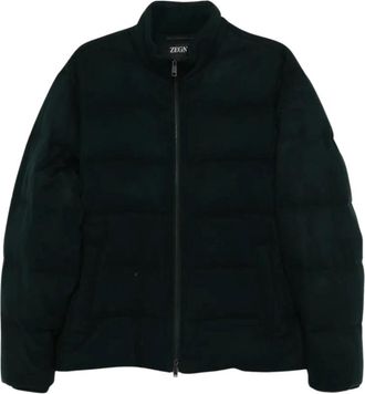 Ermenegildo Zegna Technische Twill Donsjack - Heren - Winterjassen - Groen - L - Jassen