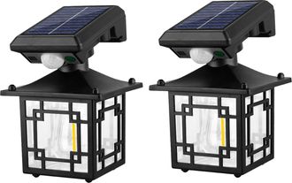 OEM Juego De 2 Apliques Solares De Pared Impermeables Ip65 Para Uso Exterior Con Detector De Movimiento, Para Iluminaci&oacute;n De Calles Y Jardines