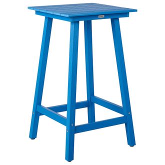 Beliani Beliani - Mesa De Jard&iacute;n 59 X 59 Cm Material Sint&eacute;tico Exterior Azul Adirondack