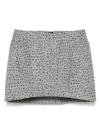 MUGLER Getailleerde mini-rok met stippen - Grijs