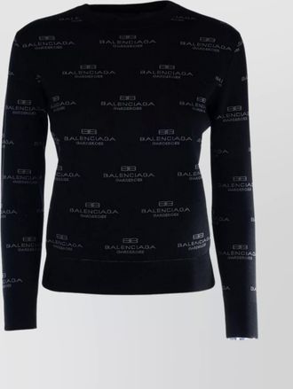 Balenciaga logo-print crew-neck long-sleeve jumper