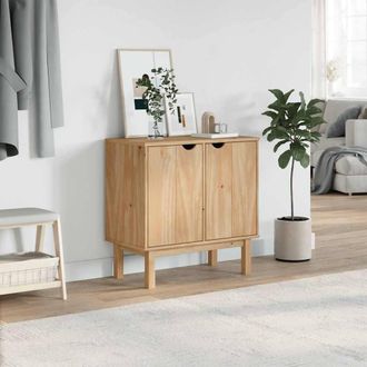 Berkfield Home Hallway Cabinet OTTA 75x40x75 cm Solid Wood Pine in Light Tan | Size: 75 x 40 x 75 cm