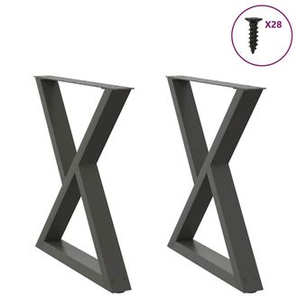 Berkfield Home Dining Table Legs 2 pcs Anthracite 80x(72-73.3) cm Steel