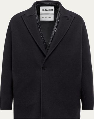 Moncler x JIL SANDER Mens Rhamnose 3-in-1 Wool Mono-Breasted Down Jacket