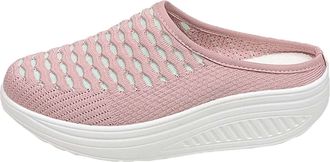 Generic UK 7.5 Womens Mules Sneakers Air Cushion Open Back Indoor Outdoor Nursing Shoes Backless Slip on Orthopedic Shoes Wide Fit Walking Mule Closed Toe San