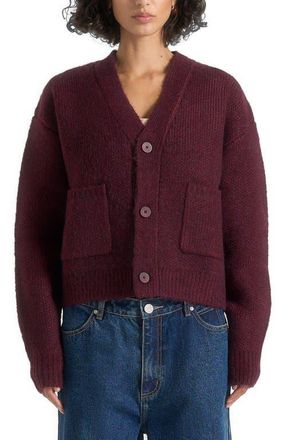 Mani&egrave;re De Voir Charlie Unisex Knitted Cardigan in Wine Red at Nordstrom, Size Xx-Small