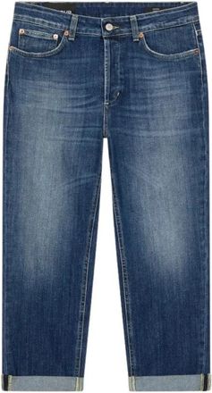 Dondup Losse Denim Stretch Jeans - Dames - Cropped Jeans - Blauw - W24 - Denim - Jeans