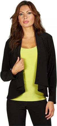 Frank Lyman Design Zwarte Gedrapeerde Vest - Dames - Vesten - Zwart - XL - Polyester - Truien & Vesten