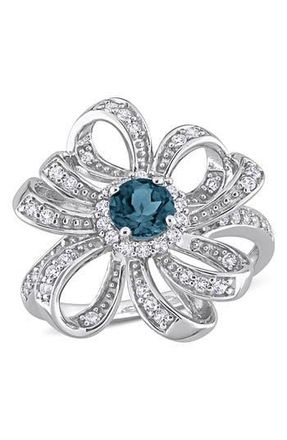 Delmar Sterling Silver Topaz Statement Ring in Blue at Nordstrom Rack, Size 7