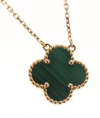 Van Cleef & Arpels Vintage Malachite Alhambra Pendant Necklace