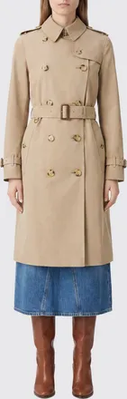 Burberry Trench doppiopetto in cotone lungo al ginocchio con cintura e mostrine