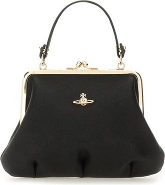 Vivienne Westwood Structured Handbag with Classic Frame Closure and Gold Trim