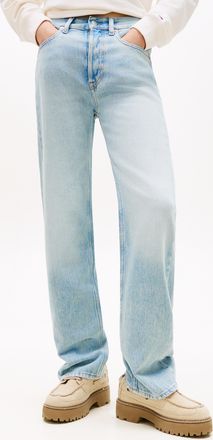 Tommy Jeans Straight-Jeans TOMMY JEANS MID RISE STRAIGHT BJ2013, Damen, Gr. 26, L&auml;nge 30, denim light, Denim/Jeans, Obermaterial: 60% Baumwolle, 40% Lyocell, unif