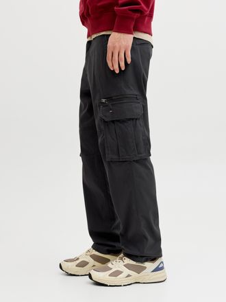 Jack & Jones Cargohose JACK & JONES JPSTKANE DOVER ZIP CARGO SN, Herren, Gr. 30, L&auml;nge 30, schwarz, Web, Obermaterial: 98% Baumwolle, 2% Elasthan, unifarben, Hosen