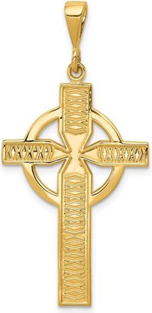 Diamond2Deal 14k Yellow Gold Celtic Cross Pendant