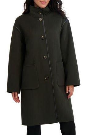 Elie Tahari Sydney Wool Blend Longline Coat in Olive at Nordstrom Rack, Size X-Large