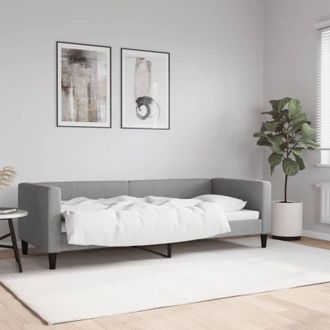 vidaXL Sof&aacute; Cama Sin Colch&oacute;n Tela Gris Claro 80x200 Cm Vidaxl