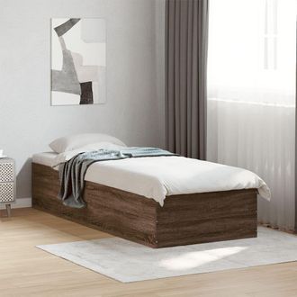 vidaXL Estructura De Cama Madera De Ingenier&iacute;a Marr&oacute;n Roble 90x190 Cm Vidaxl