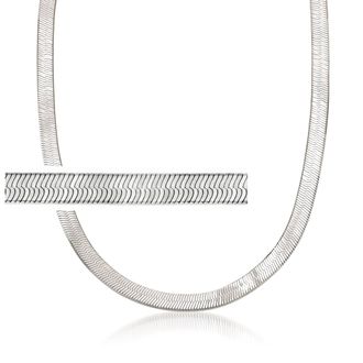 Ross-Simons Italian 6mm Sterling Silver Herringbone Chain Necklace