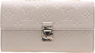 Louis Vuitton Empreinte Gray Pink Leather Long Wallet (Bi-Fold) (Pre-Owned)