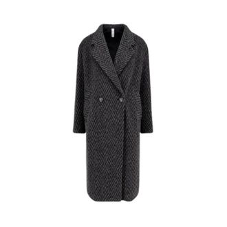 Hev&ograve; Santacesarea Double-Breasted Coat - Heren - Mantels - Grijs - Maat: XL Wol