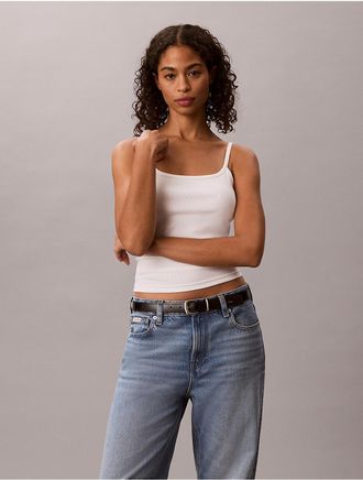 Calvin Klein Jeans Calvin Klein Womens Contour Rib Camisole - Open White - XS