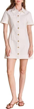 English Factory Denim Mini Shirtdress in White at Nordstrom, Size X-Small