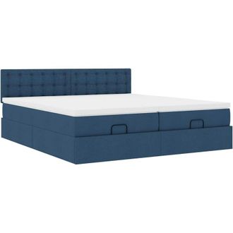 vidaXL Estructura De Cama Otomana Con Colchones Tela Topo 200x200cm Vidaxl