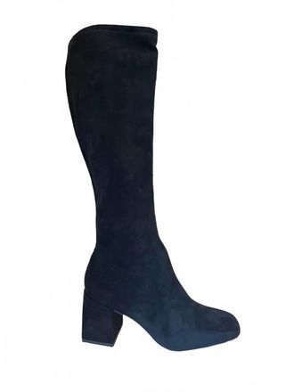 Silent D Womens Carolyn Knee High Boot In Black Stretch Suede