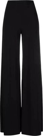 Norma Kamali Wijde hoge taille olifantenbroek - Dames - Wijde Broeken - Zwart - L - Polyester - Broeken