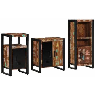 vidaXL Juego De Muebles De Ba&ntilde;o 3 Pcs Madera S&oacute;lida Recuperada Vidaxl
