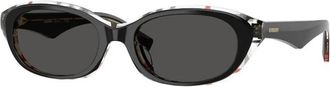 Burberry Be 4447D Ovale Zonnebrillen - Dames - Zonnebrillen - Zwart - 55 MM - Accessoires
