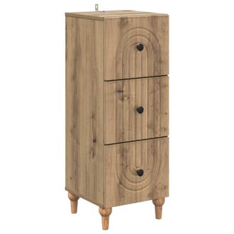vidaXL Cajonera 33 X 34,5 X 90 Cm Madera De Ingenier&iacute;a Roble Artisan Vidaxl