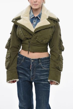 Dsquared2 Cropped Utility Jacket with Fleece Inserts Dsquared2