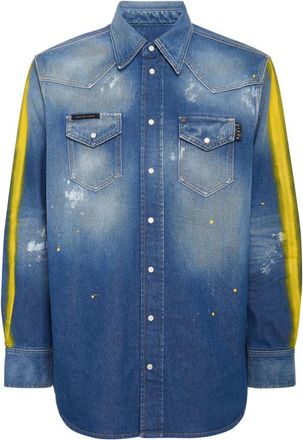 Philipp Plein Oversize Denim Shirt - Heren - Spijkeroverhemden - Blauw - XS - Denim - Overhemden