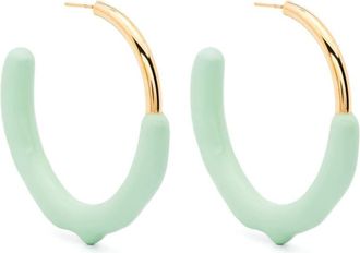 Sunnei large rubberised hoop earrings - women - Brass/Rubber - One Size - Gold
