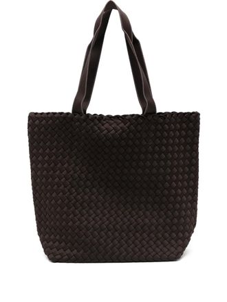 Naghedi Como large woven tote bag - Brown
