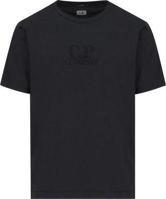 C.P. Company T-shirt met geborduurd logo - Zwart