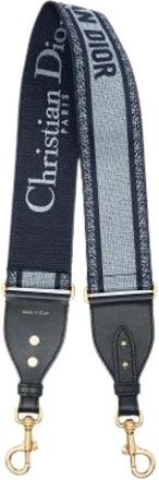 Dior Pre-owned Geborduurd Canvas Band - Dames - Vintage Accessoires - Blauw - ONE Size - Leer - Vintage